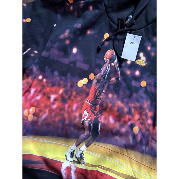 Nike Air Jordan Pullover Graphic Fleece Hoodie Black Sweater DC9610-010 M-L-XL - Picture 9 of 14